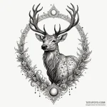 Arcane stag forming from cosmic dust, tattoo… — эскиз тату (№1750640924_1, 23.06.2025 01:08) — Tatufoto.com