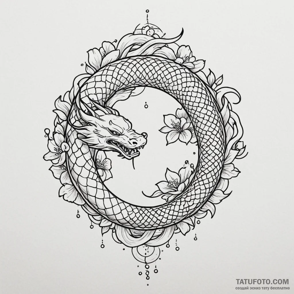 Lunar serpent weaving through stars, tattoo s... - эскиз тату (№1750641012_0, 23.06.2025 01:10) — Tatufoto.com