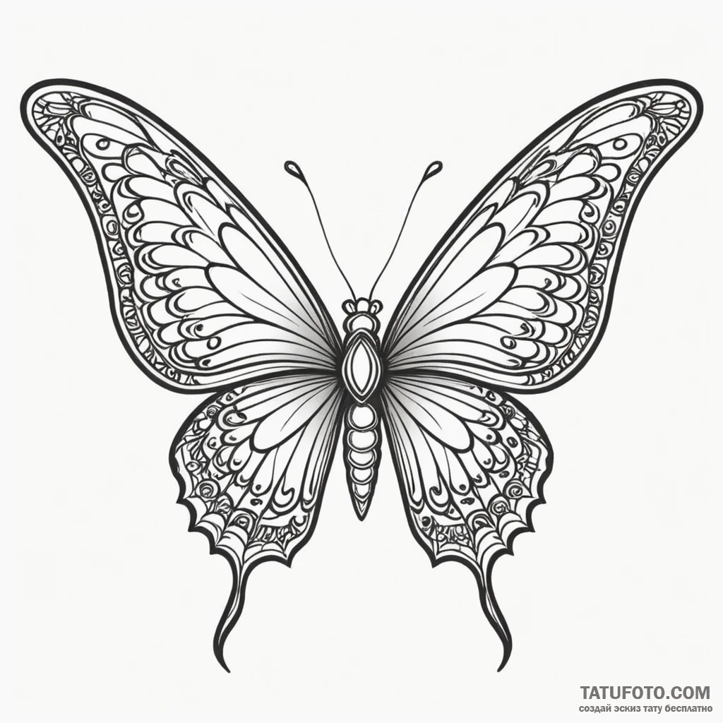Art deco butterfly with metal wings, tattoo d... - эскиз тату (№1750641628_1, 23.06.2025 01:20) — Tatufoto.com