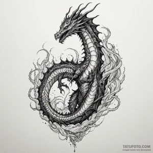 Leviathan from biblical lore, a terrifying se... - эскиз тату (№1750642773_0, 23.06.2025 01:39) — Tatufoto.com
