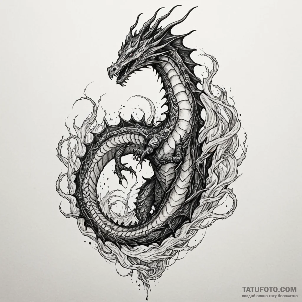 Leviathan from biblical lore, a terrifying se... - эскиз тату (№1750642773_0, 23.06.2025 01:39) — Tatufoto.com