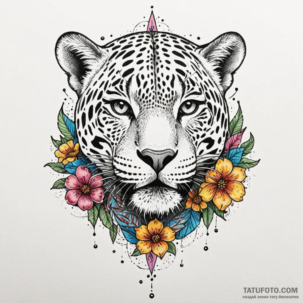 Jaguar claw through frozen bloom, ink illustr... - эскиз тату (№1750642863_0, 23.06.2025 01:41) — Tatufoto.com