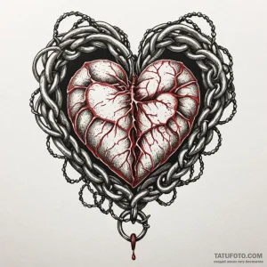 Quartz heart bound in chains, tattoo sketch d... - эскиз тату (№1750643133_0, 23.06.2025 01:45) — Tatufoto.com