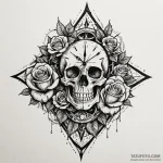 Clock with shattered face and thorns, artisti… — эскиз тату (№1750643670_0, 23.06.2025 01:54) — Tatufoto.com