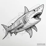 Shark with cybernetic fins and teeth of steel… — эскиз тату (№1750643759_1, 23.06.2025 01:55) — Tatufoto.com