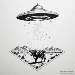 Ufo abducting a cow with a beam of light, art… — эскиз тату (№1750644340_0, 23.06.2025 02:05) — Tatufoto.com