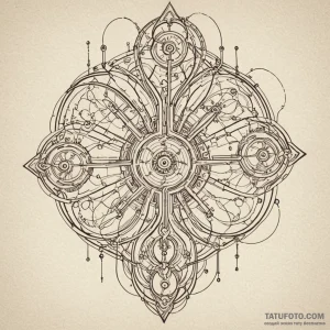 Circuitry patterns spreading like veins from... - эскиз тату (№1750644432_1, 23.06.2025 02:07) — Tatufoto.com