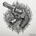 Revolver cylinder, with each chamber holding… — эскиз тату (№1750644525_0, 23.06.2025 02:08) — Tatufoto.com