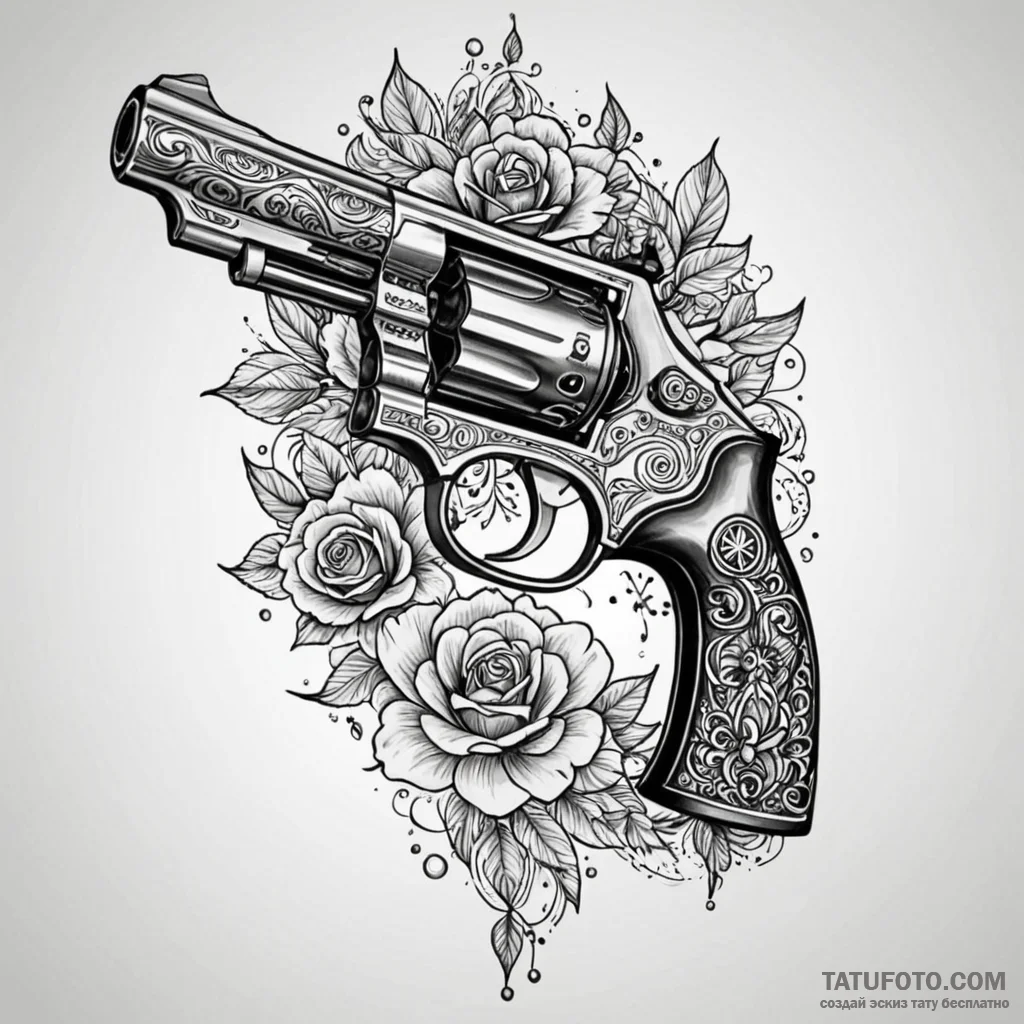 Revolver cylinder, with each chamber holding... - эскиз тату (№1750644525_1, 23.06.2025 02:08) — Tatufoto.com