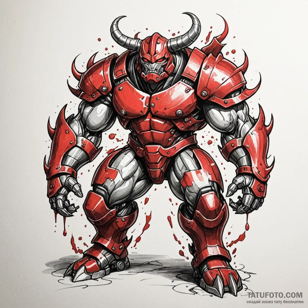 Juggernaut in massive, unstoppable armor, con... - эскиз тату (№1750644614_0, 23.06.2025 02:10) — Tatufoto.com