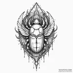 Scarab relic beneath shattered spire, tattoo… — эскиз тату (№1750645349_1, 23.06.2025 02:22) — Tatufoto.com