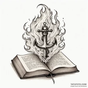 Burning book with spectral smoke, concept art... - эскиз тату (№1750645543_1, 23.06.2025 02:25) — Tatufoto.com