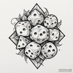 Dice, tattoo flash sheet design, linework tat… — эскиз тату (№1750646172_0, 23.06.2025 02:36) — Tatufoto.com