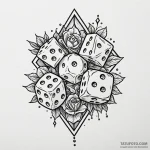 Dice, tattoo flash sheet design, linework tat… — эскиз тату (№1750646172_1, 23.06.2025 02:36) — Tatufoto.com