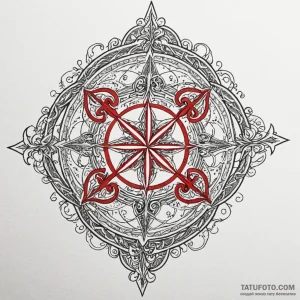 Royal sigil cracked in frost, tattoo drawing... - эскиз тату (№1750646345_0, 23.06.2025 02:39) — Tatufoto.com