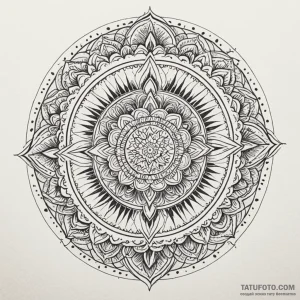 Etched crown within ritual circle, tattoo lin... - эскиз тату (№1750647345_0, 23.06.2025 02:55) — Tatufoto.com