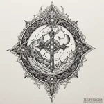 Nether relic beneath crimson moon, tattoo fla… — эскиз тату (№1750648165_0, 23.06.2025 03:09) — Tatufoto.com