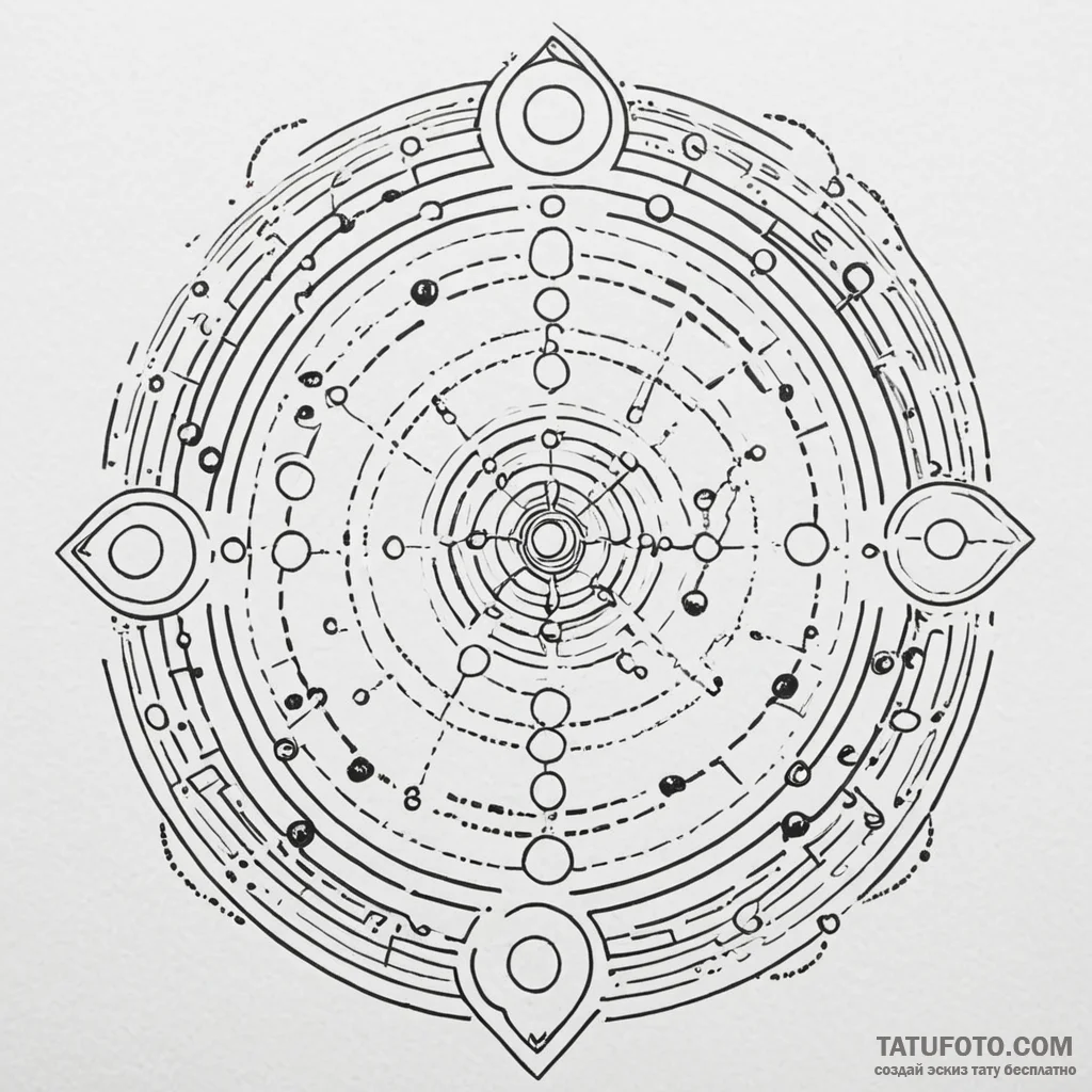 Pac-man eating a line of dots, ink illustrati... - эскиз тату (№1750648258_0, 23.06.2025 03:10) — Tatufoto.com