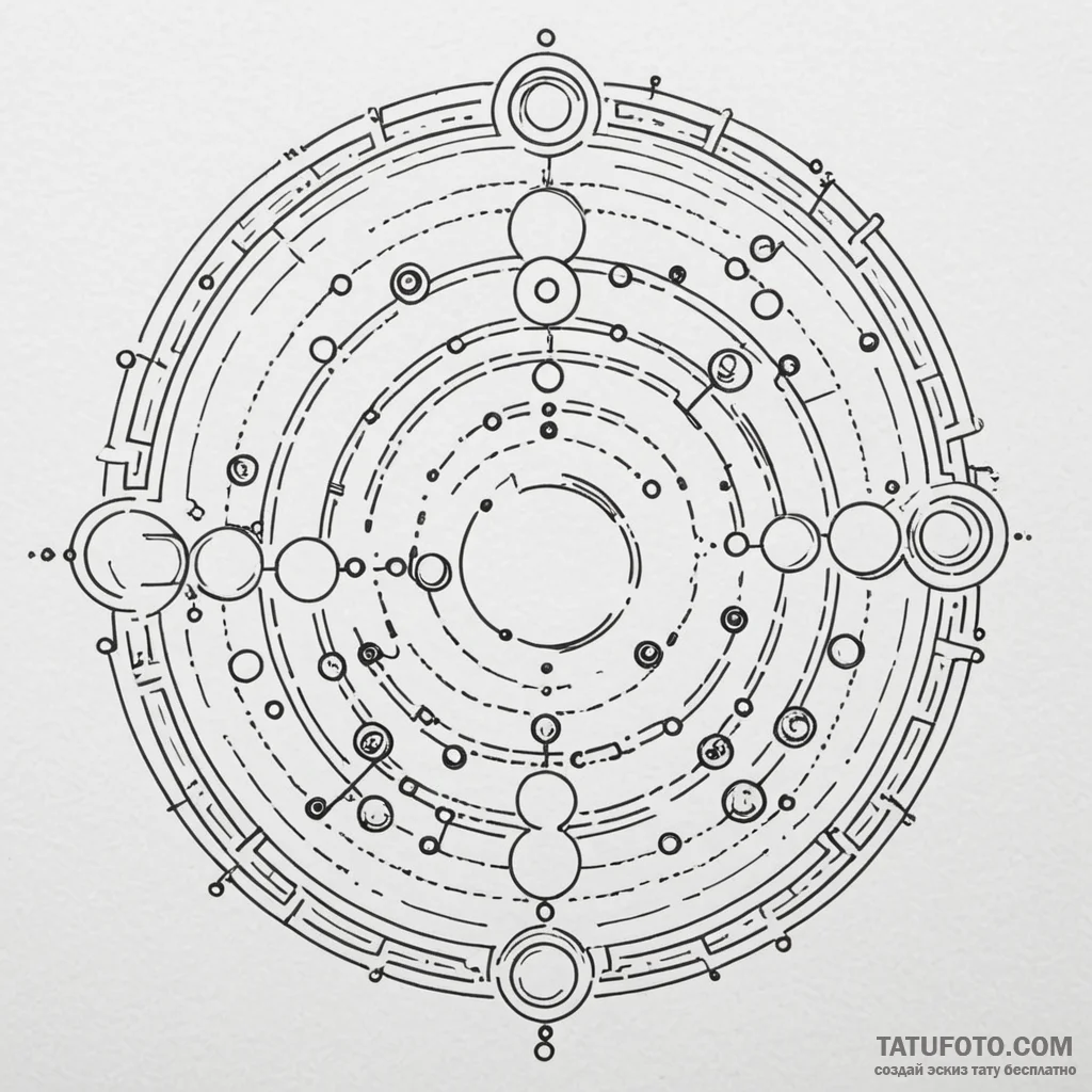 Pac-man eating a line of dots, ink illustrati... - эскиз тату (№1750648258_1, 23.06.2025 03:10) — Tatufoto.com