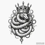 Blood serpent coiled around crown, artistic t… — эскиз тату (№1750648821_0, 23.06.2025 03:20) — Tatufoto.com