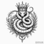 Blood serpent coiled around crown, artistic t… — эскиз тату (№1750648821_1, 23.06.2025 03:20) — Tatufoto.com