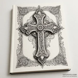 A detailed book with an open page, inviting,,... - эскиз тату (№1750648920_0, 23.06.2025 03:22) — Tatufoto.com