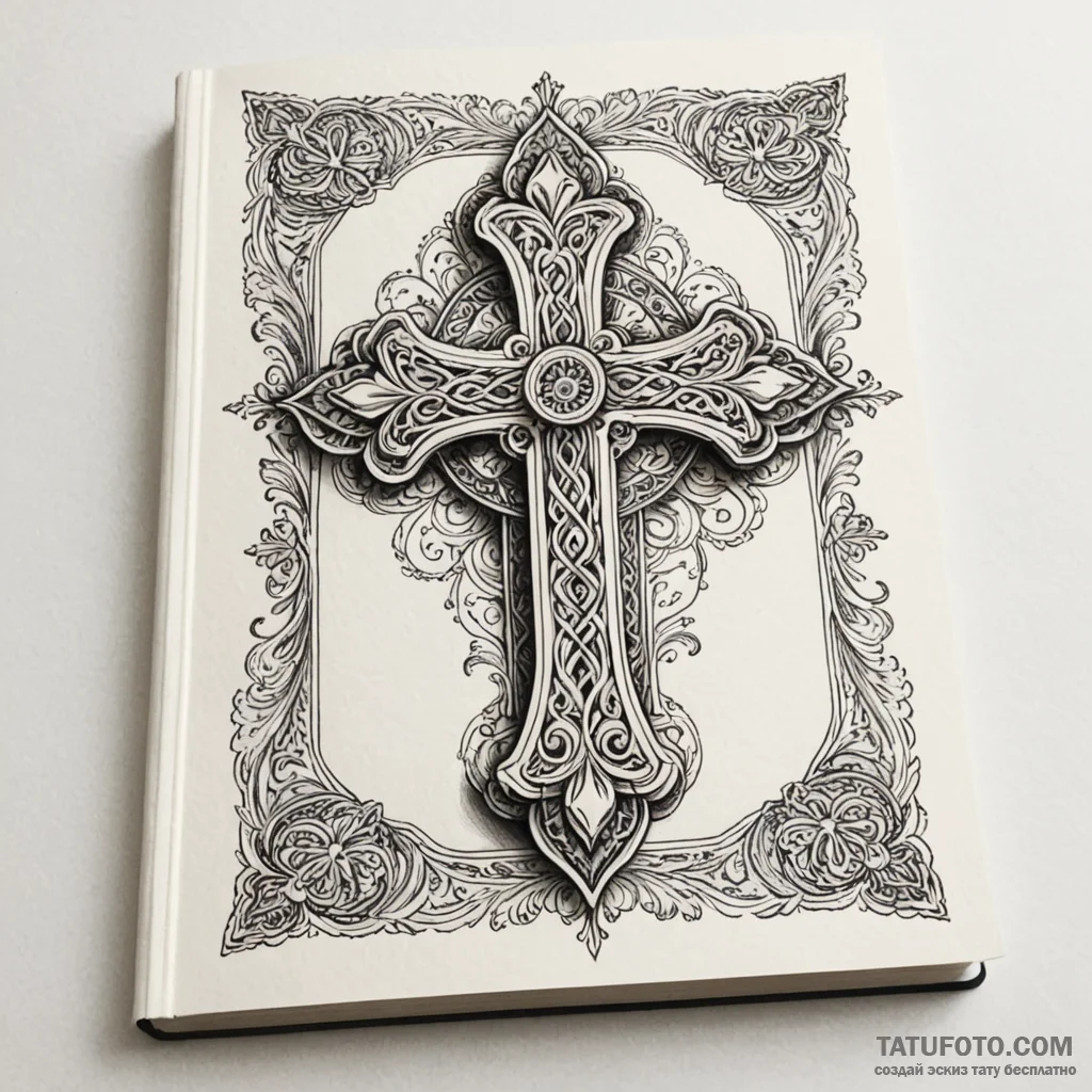A detailed book with an open page, inviting,,... - эскиз тату (№1750648920_0, 23.06.2025 03:22) — Tatufoto.com