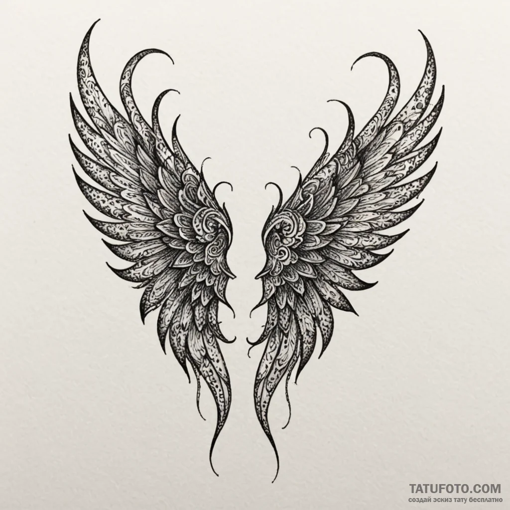Sapphire wings beneath burning sky, tattoo sk... - эскиз тату (№1750649012_1, 23.06.2025 03:23) — Tatufoto.com