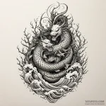 Dark tower bound in roots, tattoo drawing out… — эскиз тату (№1750649104_0, 23.06.2025 03:25) — Tatufoto.com