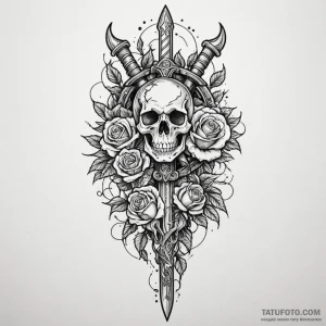 Dagger forged from meteorite, tattoo sketch d... - эскиз тату (№1750649211_0, 23.06.2025 03:26) — Tatufoto.com