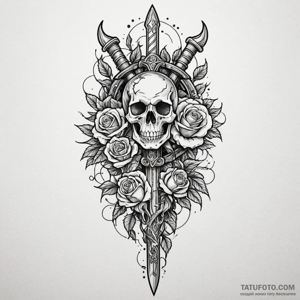 Dagger forged from meteorite, tattoo sketch d... - эскиз тату (№1750649211_0, 23.06.2025 03:26) — Tatufoto.com
