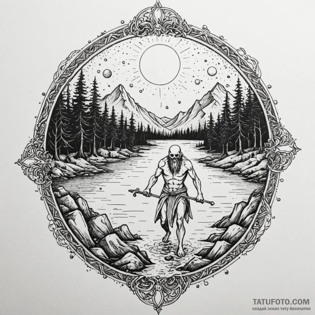 Charon on the river styx, tattoo drawing outl... - эскиз тату (№1750650757_0, 23.06.2025 03:52) — Tatufoto.com