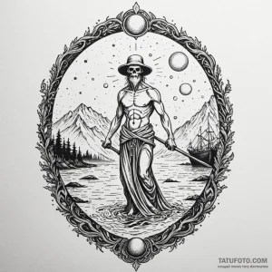 Charon on the river styx, tattoo drawing outl... - эскиз тату (№1750650757_1, 23.06.2025 03:52) — Tatufoto.com