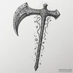 God of war’s leviathan axe, glowing with fros… — эскиз тату (№1750650937_0, 23.06.2025 03:55) — Tatufoto.com