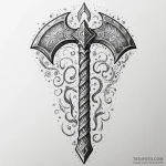 God of war’s leviathan axe, glowing with fros… — эскиз тату (№1750650937_1, 23.06.2025 03:55) — Tatufoto.com