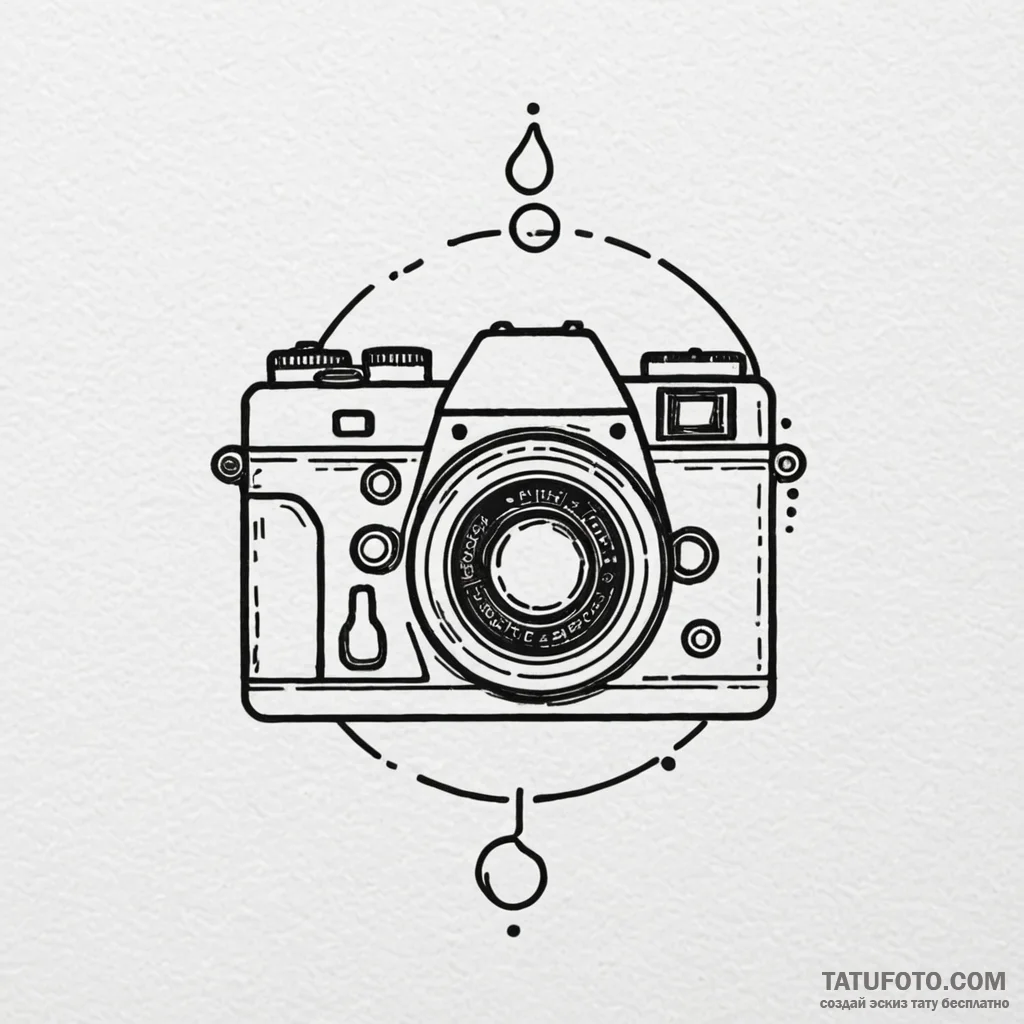 A camera aperture symbol, artistic tattoo ske... - эскиз тату (№1750651756_0, 23.06.2025 04:09) — Tatufoto.com