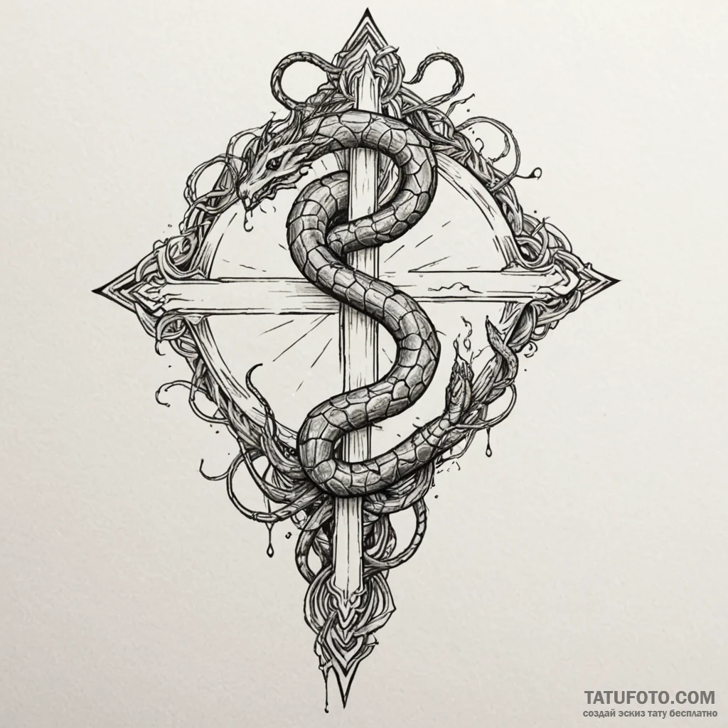 Ethereal serpent shattering mirror, tattoo fl... - эскиз тату (№1750651845_0, 23.06.2025 04:10) — Tatufoto.com