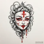 Oracle mask floating in shadow, tattoo sketch… — эскиз тату (№1750652486_1, 23.06.2025 04:21) — Tatufoto.com