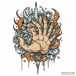 Orcish claw tearing through sky, tattoo line… — эскиз тату (№1750652757_1, 23.06.2025 04:25) — Tatufoto.com