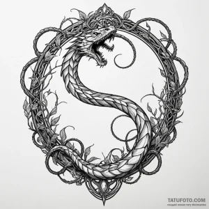 Fallen serpent through shattered mirror, conc... - эскиз тату (№1750653392_0, 23.06.2025 04:36) — Tatufoto.com