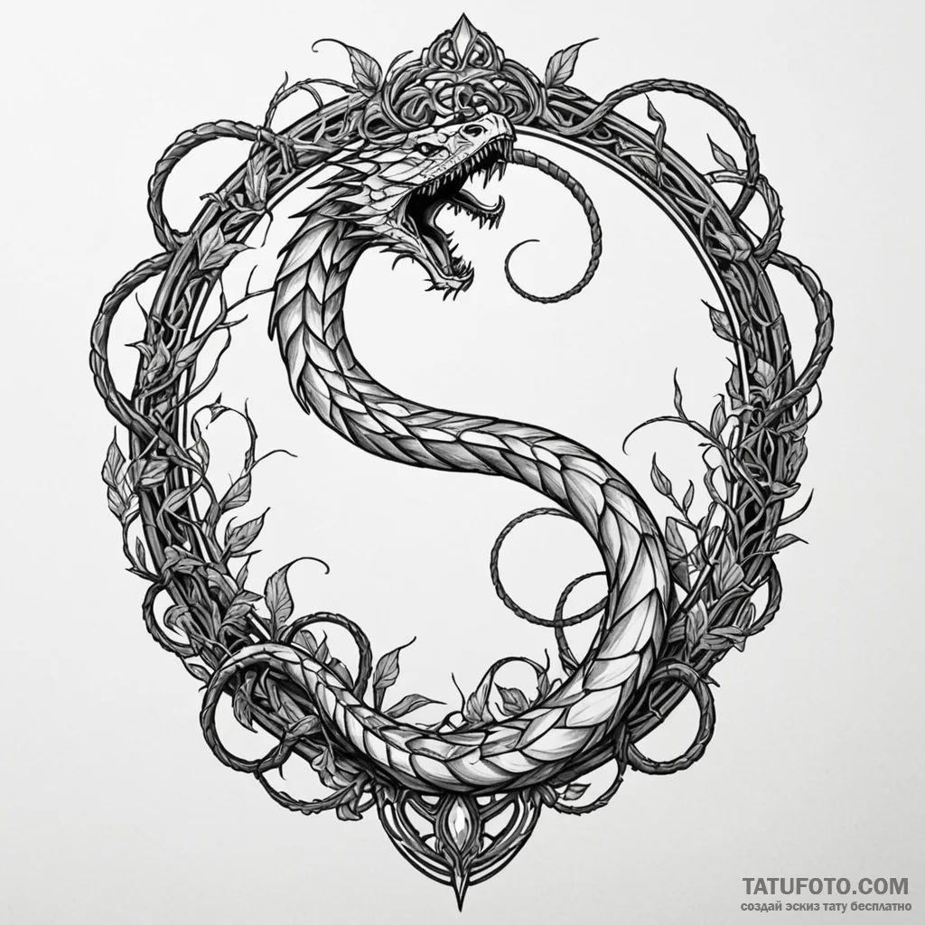 Fallen serpent through shattered mirror, conc... - эскиз тату (№1750653392_0, 23.06.2025 04:36) — Tatufoto.com