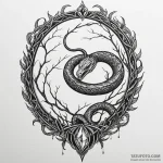 Fallen serpent through shattered mirror, conc… — эскиз тату (№1750653392_1, 23.06.2025 04:36) — Tatufoto.com