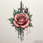 Dagger and rose, tattoo sketch design, on a c… — эскиз тату (№1750653482_1, 23.06.2025 04:38) — Tatufoto.com