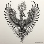 Abyssal phoenix with corrupted fire, tattoo l… — эскиз тату (№1750654212_1, 23.06.2025 04:50) — Tatufoto.com