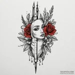 A safety pin, tattoo flash sheet design, real… — эскиз тату (№1750654307_0, 23.06.2025 04:51) — Tatufoto.com