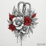 A safety pin, tattoo flash sheet design, real… — эскиз тату (№1750654307_1, 23.06.2025 04:51) — Tatufoto.com