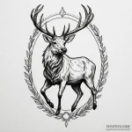 Burning stag racing through void, tattoo flas… — эскиз тату (№1750654396_1, 23.06.2025 04:53) — Tatufoto.com