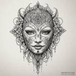 Porcelain mask with stitched mouth, tattoo dr… — эскиз тату (№1750655240_1, 23.06.2025 05:07) — Tatufoto.com