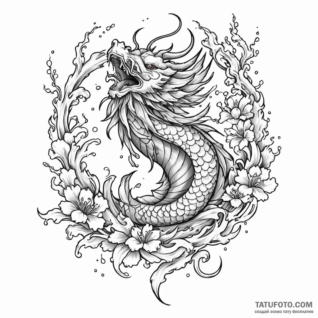 Phoenix banner torn by wind, concept art for... - эскиз тату (№1750655334_1, 23.06.2025 05:08) — Tatufoto.com