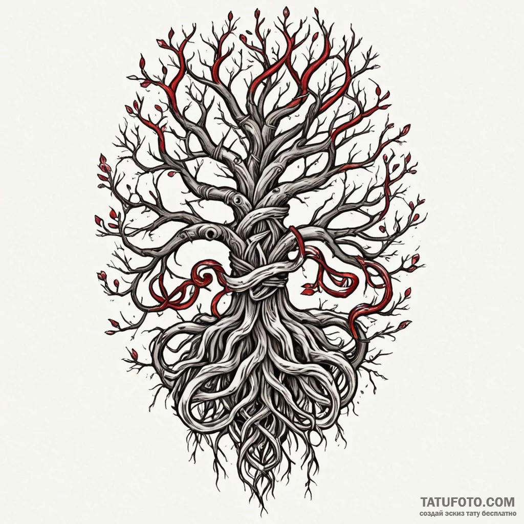 Opal belt coiling through roots, tattoo flash... - эскиз тату (№1750656058_0, 23.06.2025 05:20) — Tatufoto.com